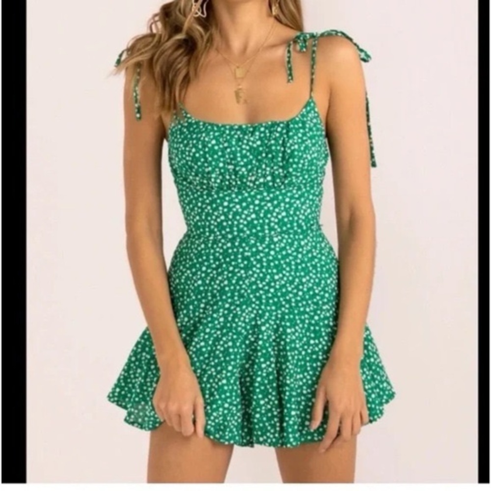 Green Floral Romper
